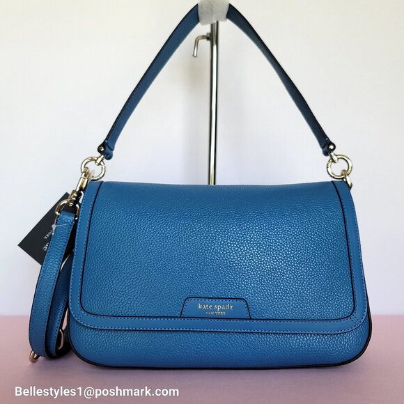 KATE SPADE Hudson Pebbled Leather Flap Convertible Shoulder Bag- Back to School - Picture 6 of 16